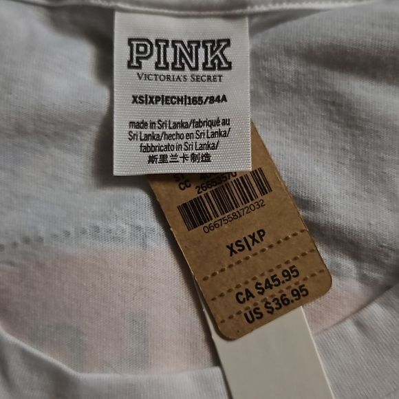 PINK EVERYDAY BLING CAMPUS SHORT SLEEVE T-SHIRT. VICTORIA'S SECRET PINK BLING XS - Picture 9 of 9